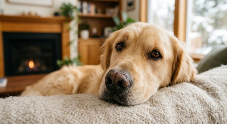 Köpeğimin burnu kuru: Kuru burun nedenleri hakkında bilgilendirici kapak görseli.